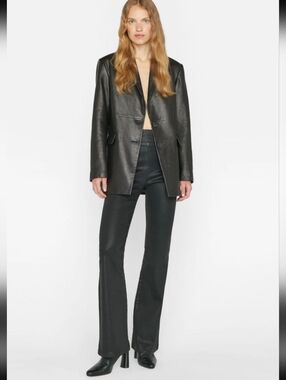 FRAME The Jet Set Flare Black Coated Denim‎ Jeans Size 1 Bell Bottom Flare